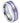 Pipe-Cut Hammered Center with Two Indigo Stripes & Shiny Edges - 8mm - Le Vive Jewelry in Riverside