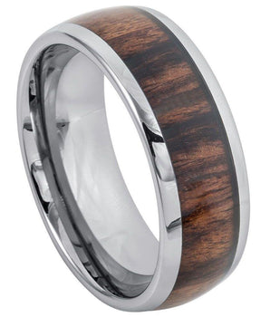 High Polished Domed with Rosewood Inlay - 8mm - Le Vive Jewelry in Riverside