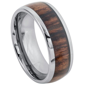 High Polished Domed with Rosewood Inlay - 8mm - Le Vive Jewelry in Riverside