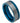 Off-Center Grooved Blue IP Plated Brushed Pipe Cut Ring - 8mm - Le Vive Jewelry in Riverside