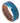 Blue IP Plated Brushed Finish Beveled Edge with African Sapele Mahogany Wood Sleeve/Inner Ring - 8mm - Le Vive Jewelry in Riverside