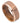 Rose Gold IP Plated Brushed Finish Beveled Edge with African Sapele Mahogany Wood Sleeve/Inner Ring - 8mm - Le Vive Jewelry in Riverside