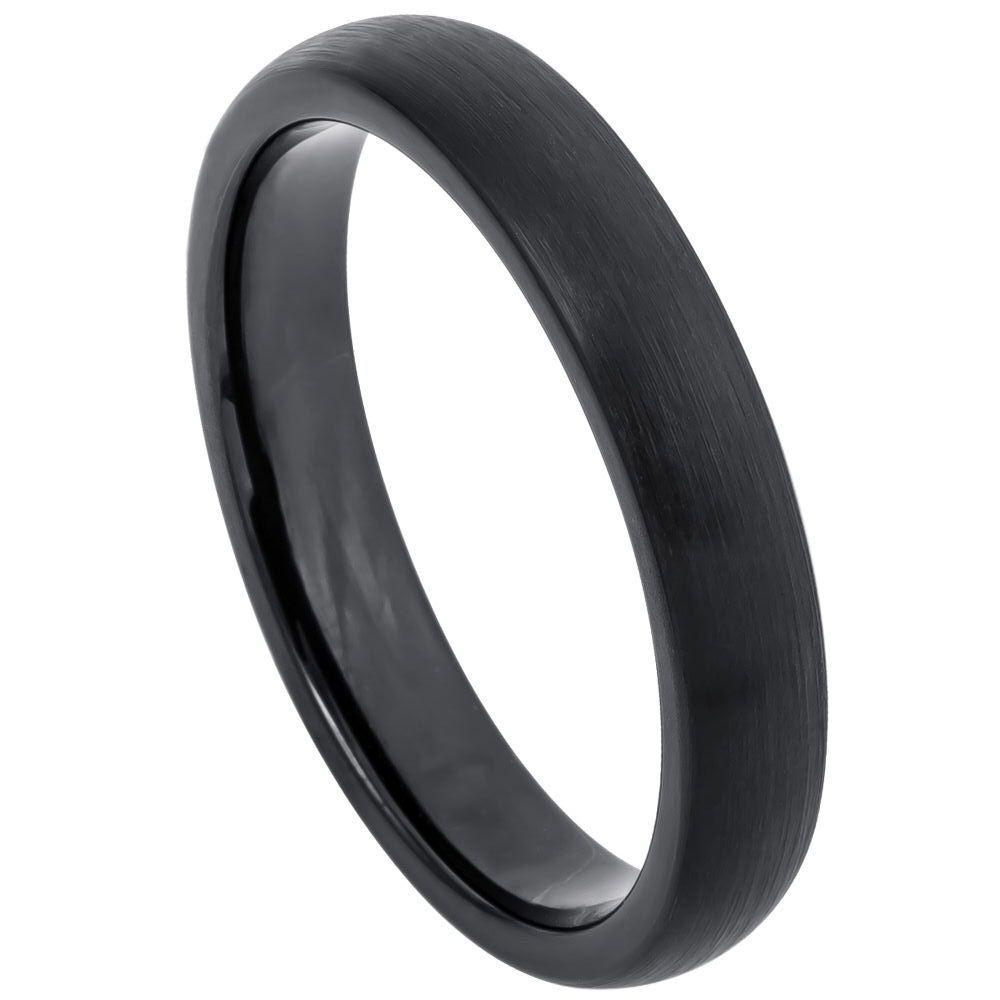 Brushed Black IP Plated Classic Domed Band- 4mm - Le Vive Jewelry in Riverside