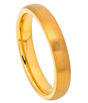 Yellow Gold IP Plated Brushed Domed Classic Style- 6mm - Le Vive Jewelry in Riverside