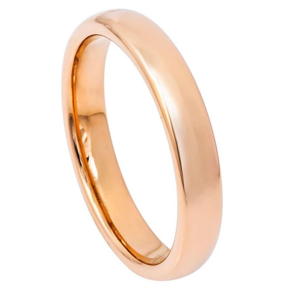Domed Rose Gold Plated High Polish - 4mm - Le Vive Jewelry in Riverside