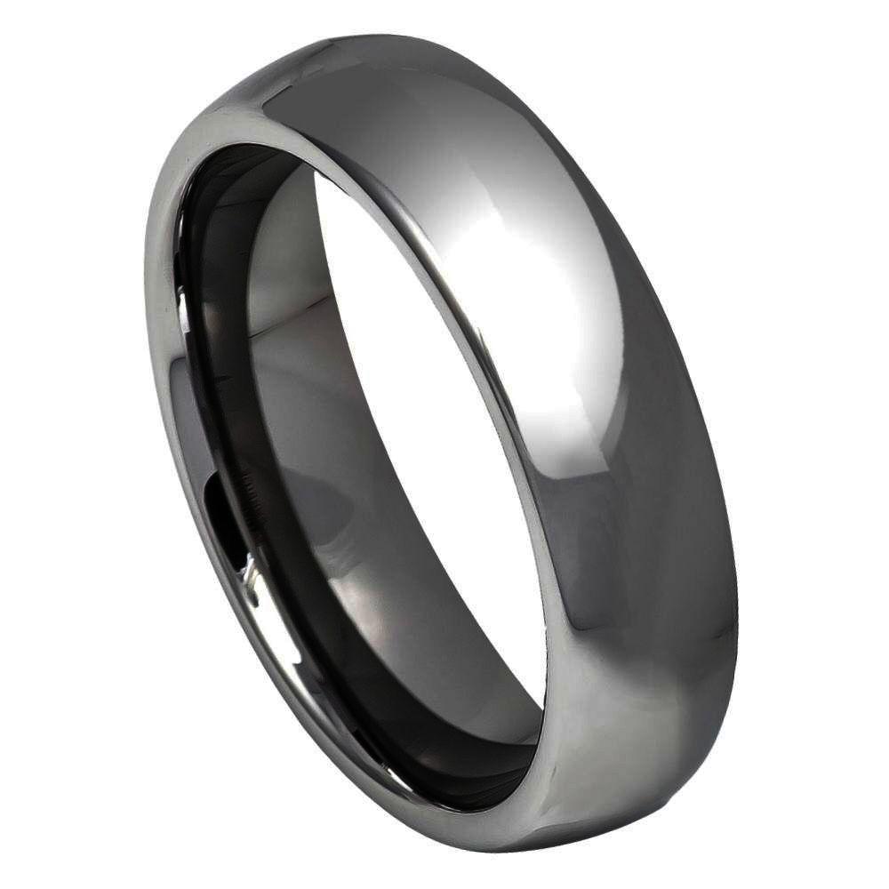 High Polished Shiny Gun Metal IP Plated Classic Domed Ring - 6mm - Le Vive Jewelry in Riverside