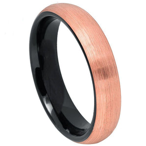 Brush Rose Gold Plated Top Finish & Black Plated Inner Ring - 4mm - Le Vive Jewelry in Riverside