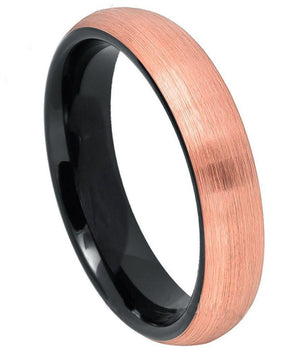Brush Rose Gold Plated Top Finish & Black Plated Inner Ring - 4mm - Le Vive Jewelry in Riverside