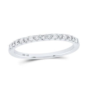 14k White Gold Round Diamond Wedding Single Row Band - Le Vive Jewelry in Riverside