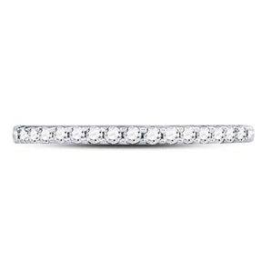 14k White Gold Round Diamond Wedding Single Row Band - Le Vive Jewelry in Riverside