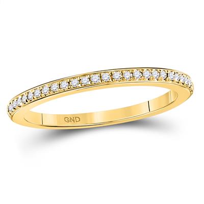10k Yellow Gold Round Diamond Anniversary Stackable Band Ring - Le Vive Jewelry in Riverside