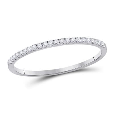 10k White Gold Round Diamond Timeless Stackable Band Ring - Le Vive Jewelry in Riverside