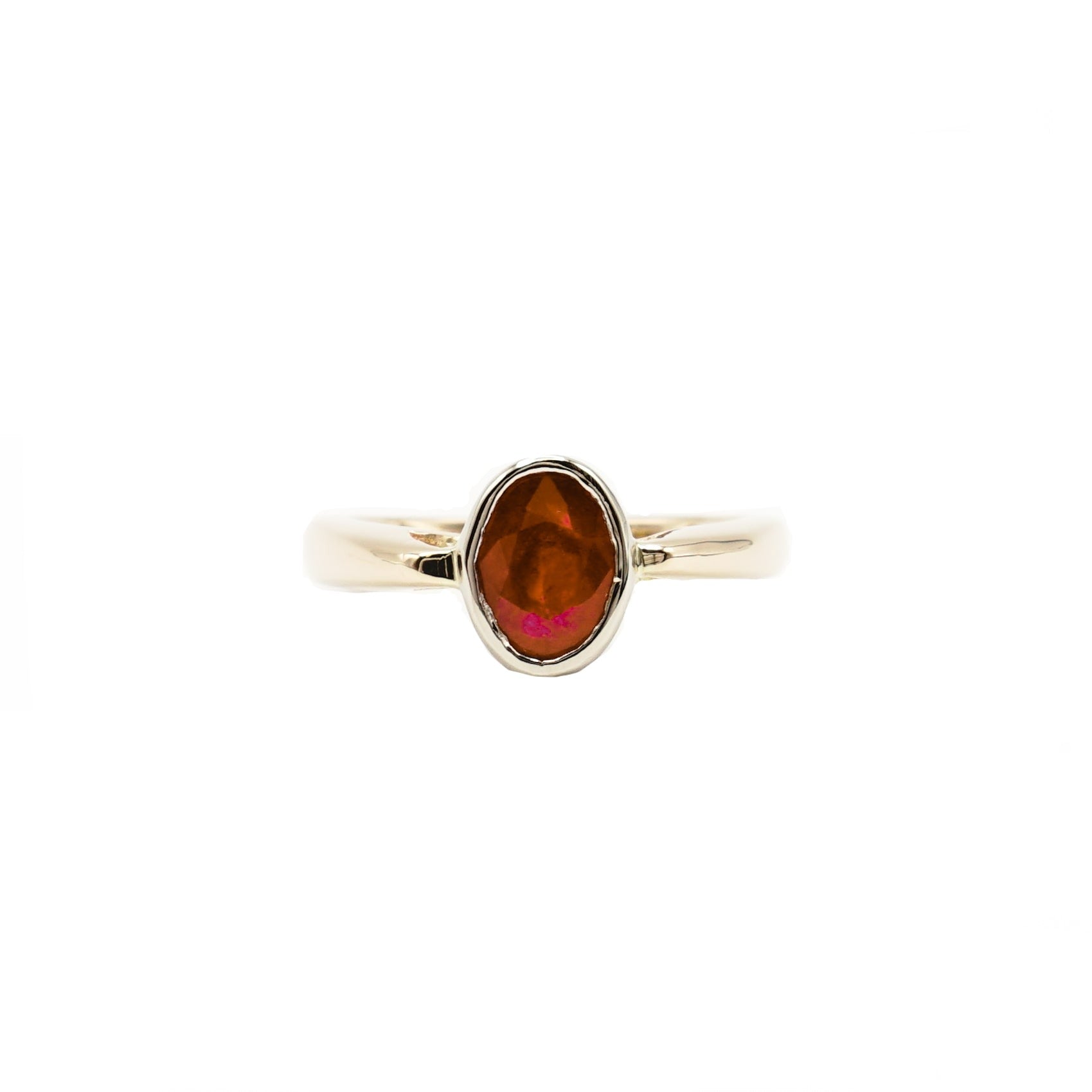 14k Two Tone Gold Oval Ruby Ring - Le Vive Jewelry in Riverside