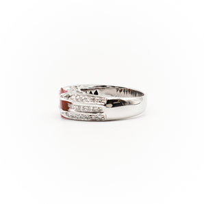 14k White Gold Oval Ruby and Diamond Ring - Le Vive Jewelry in Riverside