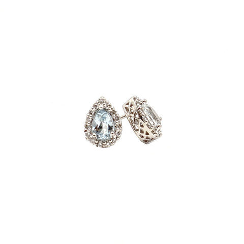 14K White Gold Aquamarine Earrings - Le Vive Jewelry in Riverside