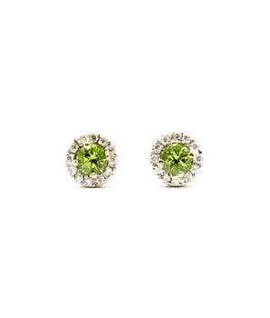 18k White Gold Peridot Earrings - Le Vive Jewelry in Riverside