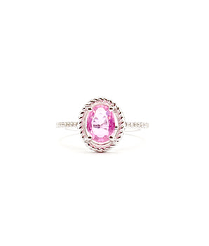 14K White Gold Pink Sappphire and Diamond Ring - Le Vive Jewelry in Riverside