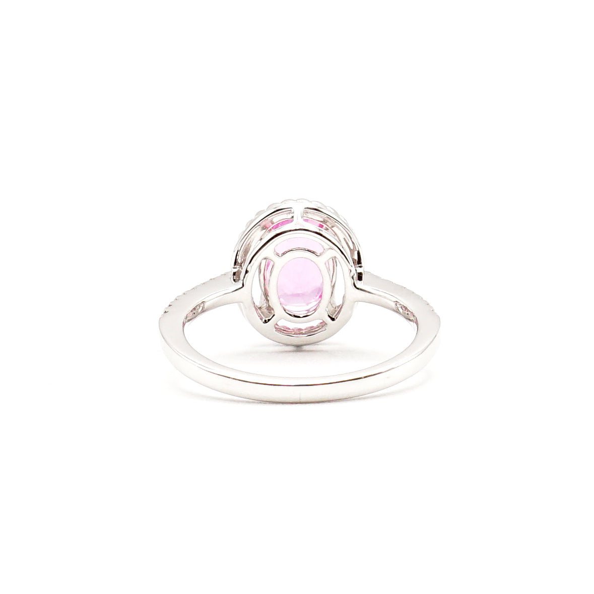 14K White Gold Pink Sappphire and Diamond Ring - Le Vive Jewelry in Riverside