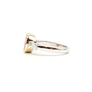 14K Two Tone Gold Pink Sapphire And Diamond Ring - Le Vive Jewelry in Riverside