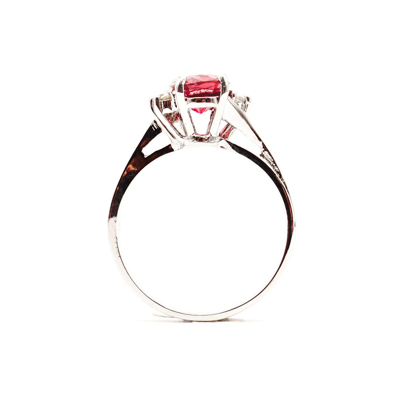 18k White Gold Tourmaline & Diamond Halo Ring - Le Vive Jewelry in Riverside