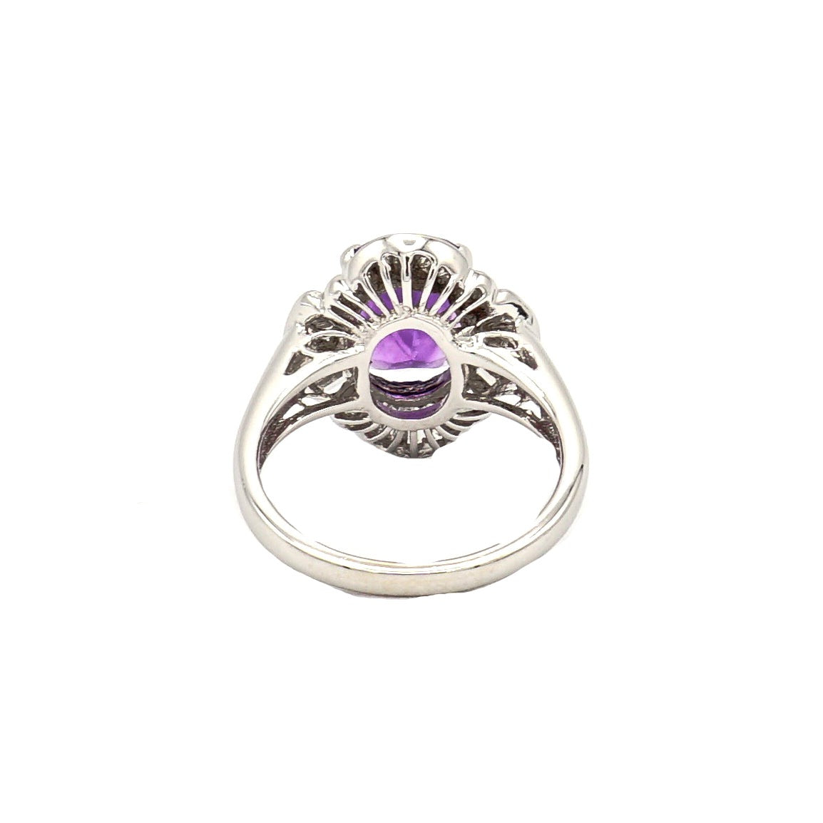 14k White Gold Amethyst and Diamond Ring - Le Vive Jewelry in Riverside