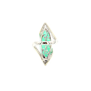 18K White Gold Apple Jade and Diamond Ring - Le Vive Jewelry in Riverside