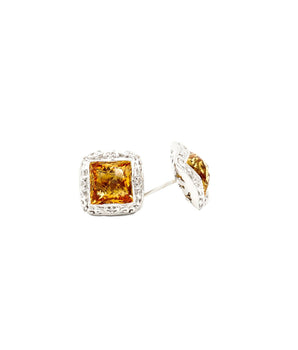 18k White Gold Citrine and Diamond Earrings - Le Vive Jewelry in Riverside