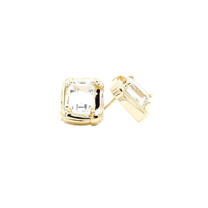 14K Yellow Gold Aquamarine Stud Earrings - Le Vive Jewelry in Riverside