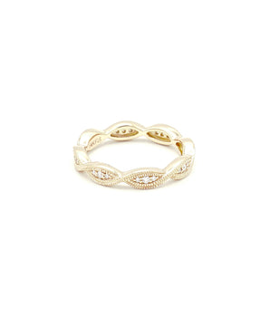 14k Yellow Gold Stackable Eternity Diamond Band - Le Vive Jewelry in Riverside