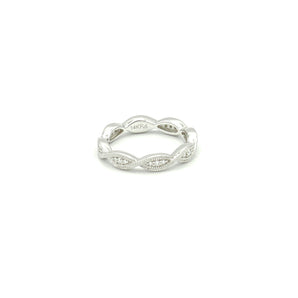 14K White Gold Stackable Eternity Diamond Band - Le Vive Jewelry in Riverside
