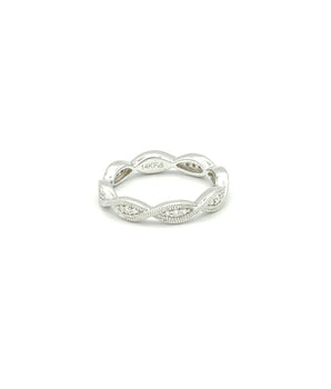 14K White Gold Stackable Eternity Diamond Band - Le Vive Jewelry in Riverside