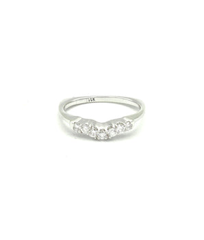 14k WhIte Gold Silhouette Diamond Band - Le Vive Jewelry in Riverside