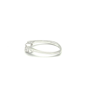 14k WhIte Gold Silhouette Diamond Band - Le Vive Jewelry in Riverside