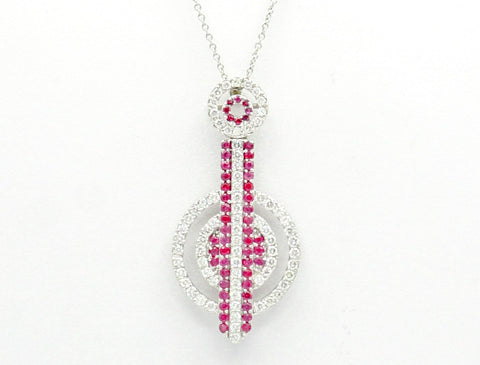 18K White Gold Ruby and Diamond Necklace - Le Vive Jewelry in Riverside