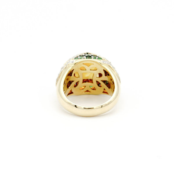 18K Yellow Gold Citrine Diamond & Tsavorite Ring - Le Vive Jewelry in Riverside