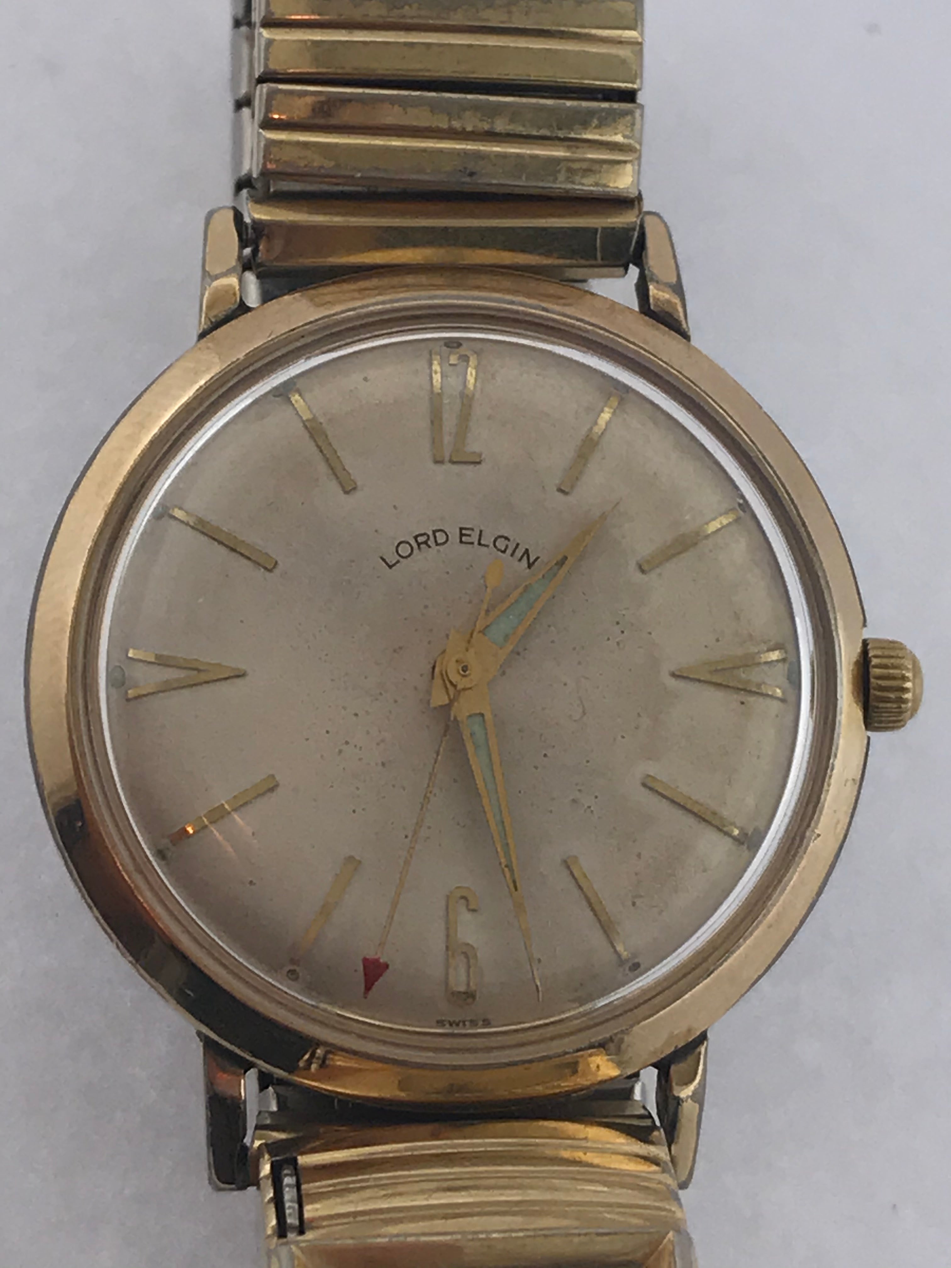 Mens Vintage Lord Elgin Watch With Vintage Rotating Calendar Band - Le Vive Jewelry in Riverside