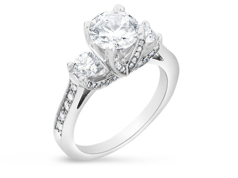 Verragio Classico Collection Ladies Round Cut Platinum Engagement Ring - Le Vive Jewelry in Riverside