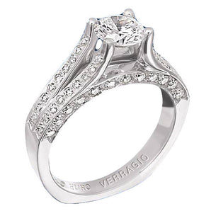 Verragio Euro Collection Ladies Round Cut Platinum Engagement Ring - Le Vive Jewelry in Riverside