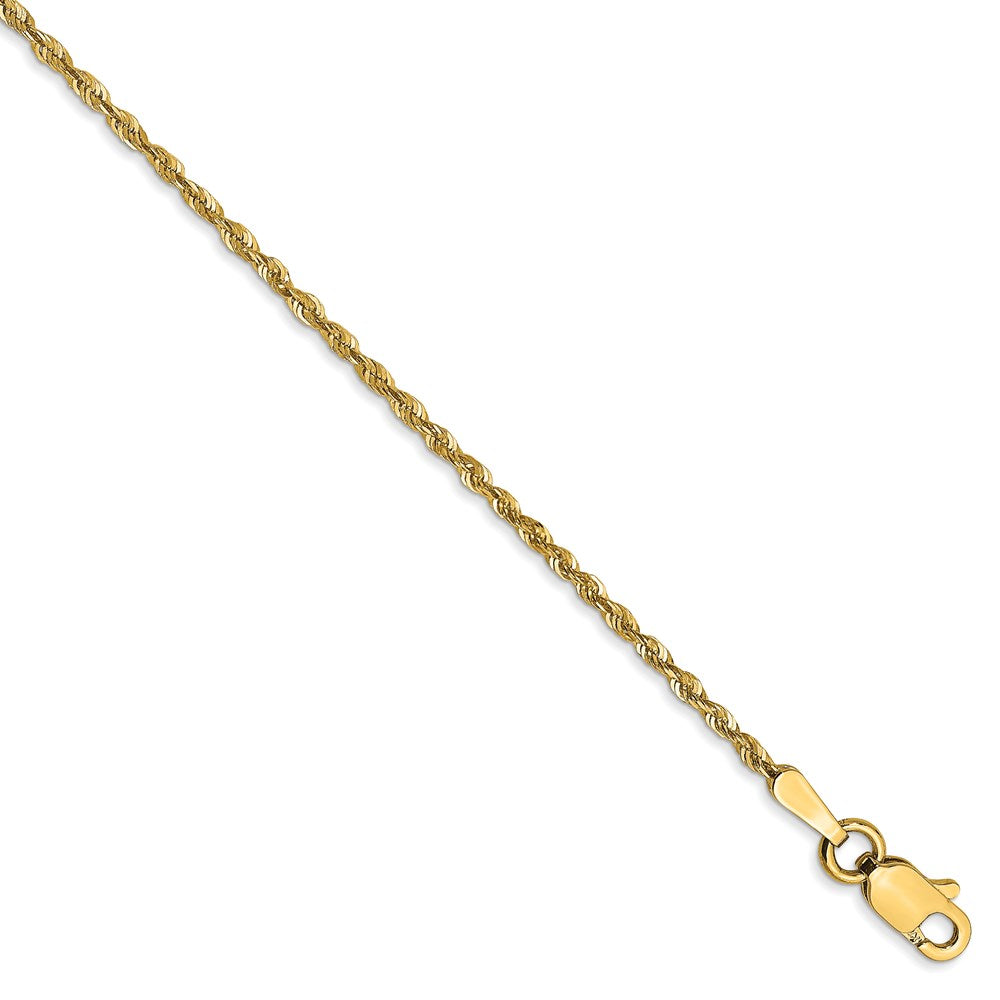 14k 1.5mm Diamond-Cut Extra-Light Rope Chain - Le Vive Jewelry in Riverside