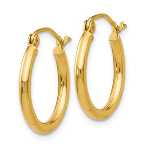 14 Karat Gold Hoop Earrings 17mmx2mm Tube - Le Vive Jewelry in Riverside