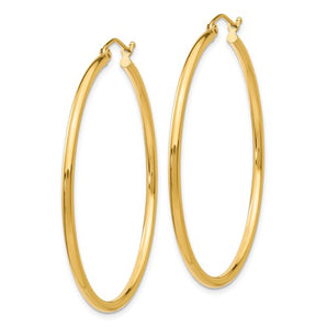 14 Karat Gold Hoop Earrings 2x45mm - Le Vive Jewelry in Riverside