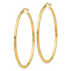 14 Karat 2x50mm Gold Hoop Earrings - Le Vive Jewelry in Riverside
