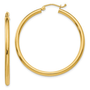 14 Karat Gold Hoop Earrings 2.5mm - Le Vive Jewelry in Riverside