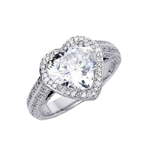 Diamond 0.72 Carat Heart Shape Ladies Ring 18 Karat White Gold - Le Vive Jewelry in Riverside