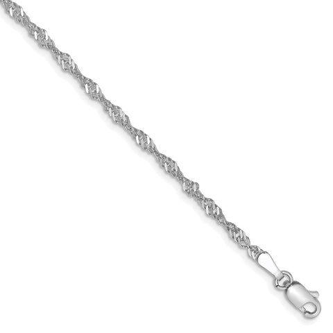 14k White Gold 2.0mm Singapore Chain - Le Vive Jewelry in Riverside