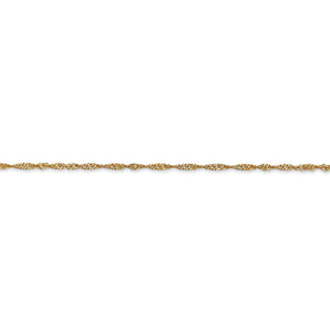 14k 1.4mm Singapore Chain Anklet - Le Vive Jewelry in Riverside