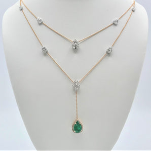 EMERALD DIAMOND MASTER PIECE NECKLACE - Le Vive Jewelry in Riverside