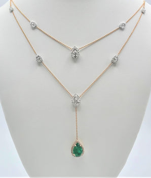 EMERALD DIAMOND MASTER PIECE NECKLACE - Le Vive Jewelry in Riverside