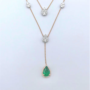EMERALD DIAMOND MASTER PIECE NECKLACE - Le Vive Jewelry in Riverside