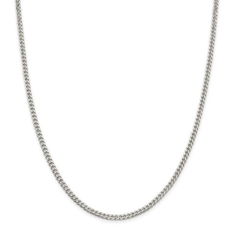 Sterling Silver Polished 3.15mm Curb Chain- Lobster Clasp - Le Vive Jewelry in Riverside